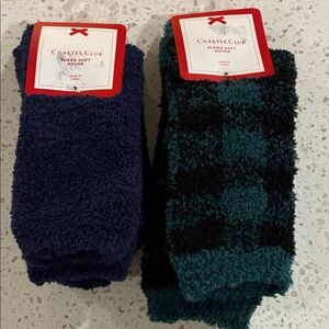 Charter Club Super Soft fuzzy sock pair